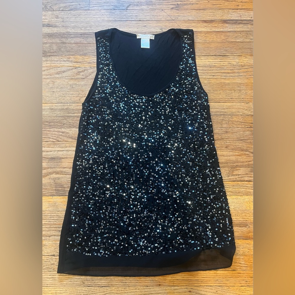Gold Hawk sequin tank top